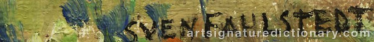 Authentic signature by Sven FAHLSTEDT on artwork