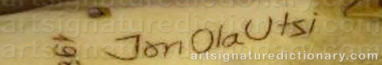 Authentic signature by Jon Ola (Sami Artist) UTSI on Other artwork