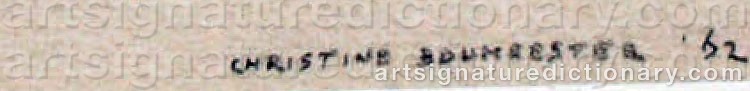 Authentic signature by Christine BOUMEESTER on artwork