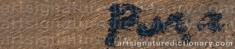 Authentic signature by Unto PUSA on artwork