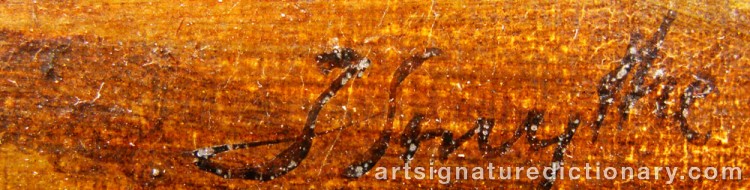 Authentic signature by Thomas SMYTHE on  artwork