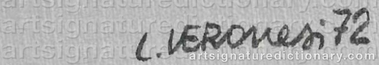 Authentic signature by Luigi VERONESI on  artwork