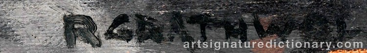 Authentic signature by Ray Anthony GRATHWOL on artwork