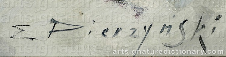 Authentic signature by Edward PIERZYNSKI on Painting/Watercolour artwork