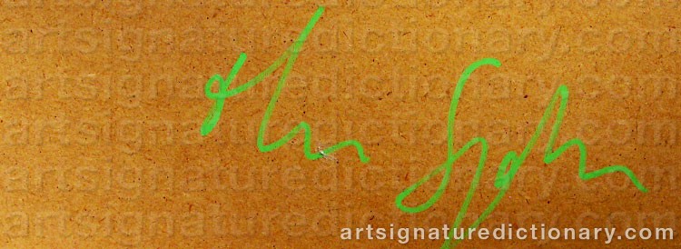 Authentic signature by Martin SJÖBERG on  artwork