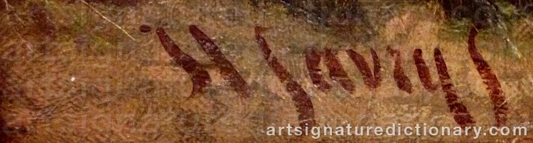 Authentic signature by Hendrick SAVRY on  artwork
