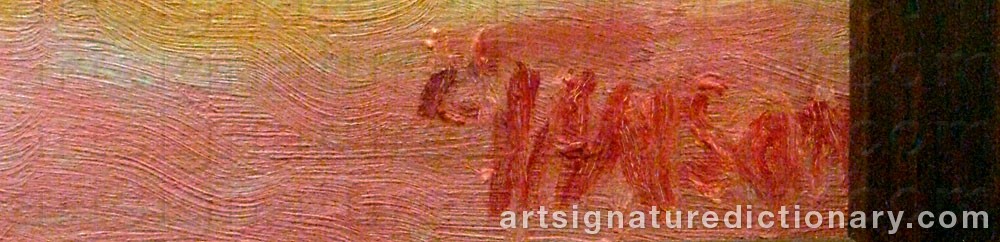 Authentic signature by Gustav JANSON on  artwork