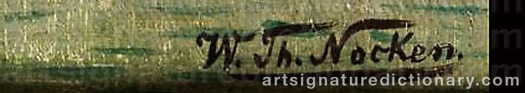 Authentic signature by Theodor NOCKEN on  artwork