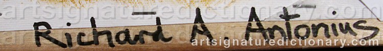 Authentic signature by Richard A ANTONIUS on  artwork