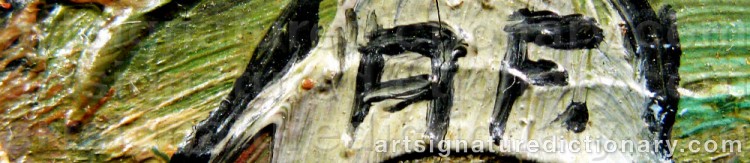 Authentic signature by Albin FERNEMAN on  artwork