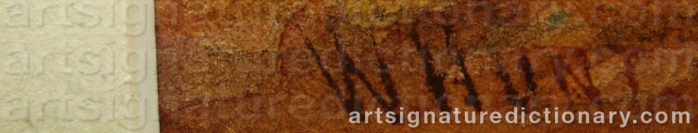 Authentic signature by William Henry HUNT on  artwork