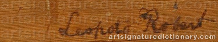 Authentic signature by Léopold Louis ROBERT on  artwork