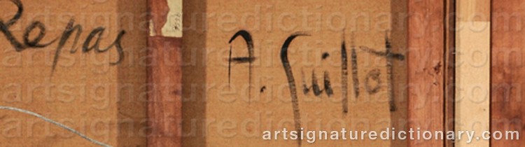 Authentic signature by Alvaro GUILLOT on Painting/Watercolour artwork