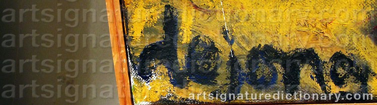 Authentic signature by Jacqueline De JONG on  artwork