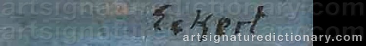 Authentic signature by Robert ECKERT on  artwork