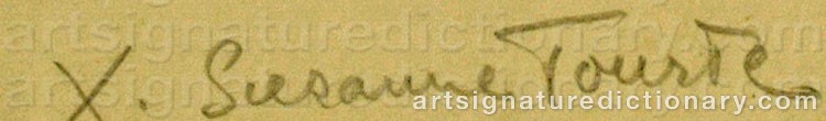 Authentic signature by Suzanne TOURTE on  artwork