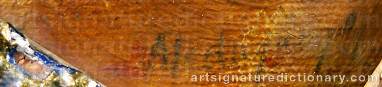 Authentic signature by László Báró MEDNYANSZKY on  artwork