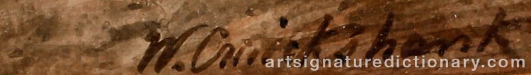 Authentic signature by William CRUICKSHANK on  artwork