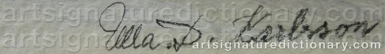 Authentic signature by Ulla D KARLSSON on  artwork