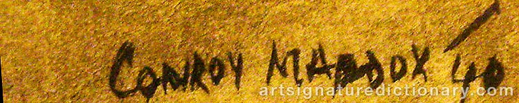 Authentic signature by Conroy MADDOX on artwork