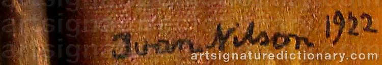 Authentic signature by Ivan NILSSON on  artwork