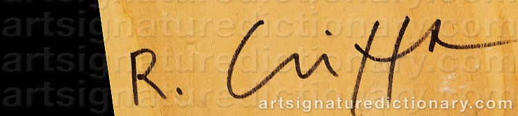 Authentic signature by Roberto Gaetano CRIPPA on artwork
