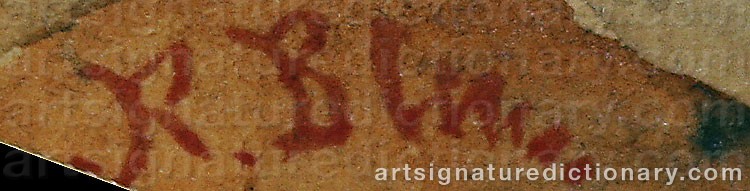 Authentic signature by Robert Frederick BLUM on  artwork