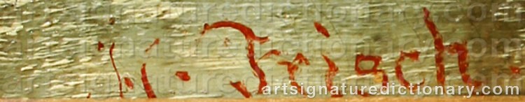 Authentic signature by Johann Christoph FRISCH on  artwork