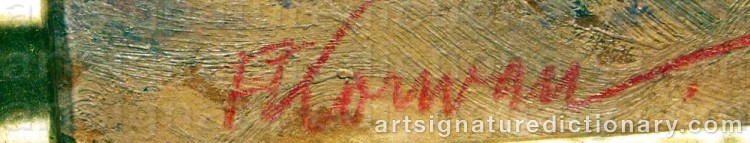 Authentic signature by Franz KORWAN on  artwork