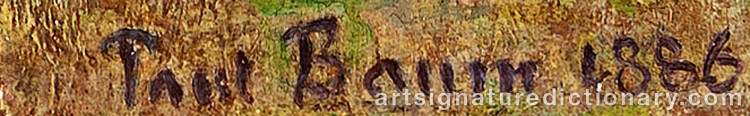 Authentic signature by Paul BAUM on artwork