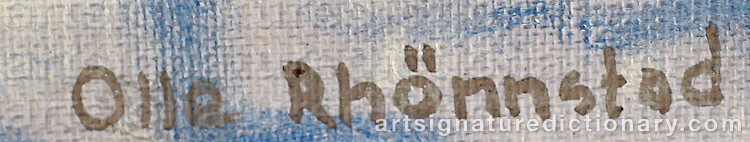 Authentic signature by Olle RHÖNNSTAD on  artwork