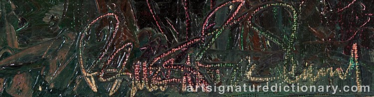 Authentic signature by Bennett BRADBURY on  artwork