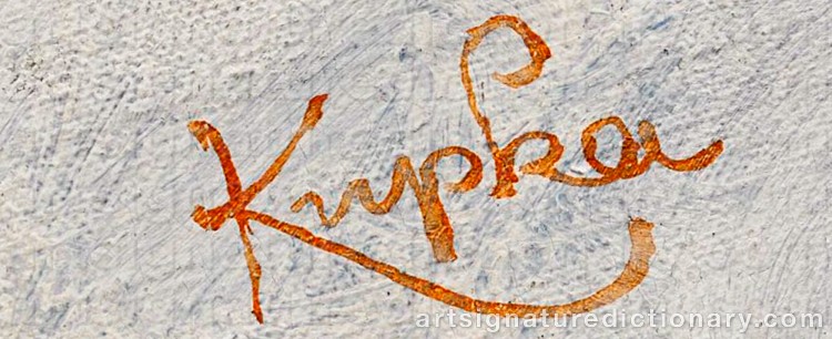 Authentic signature by Frantisek KUPKA on Painting/Watercolour artwork