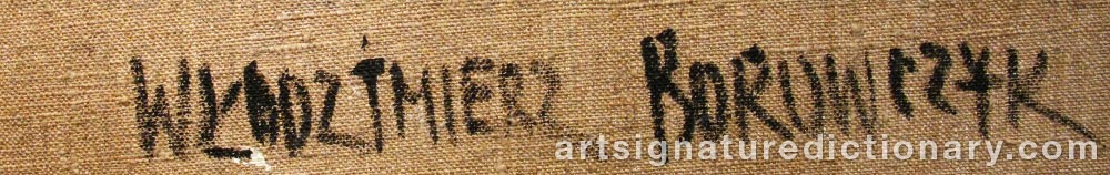 Authentic signature by Woldzimierz BOROWCZYK on artwork