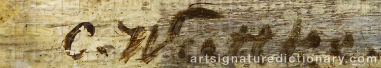 Authentic signature by Carl WUTTKE on  artwork