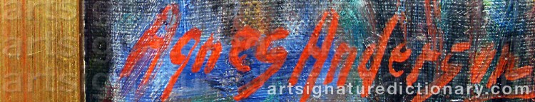 Authentic signature by Agnes ANDERSON on  artwork