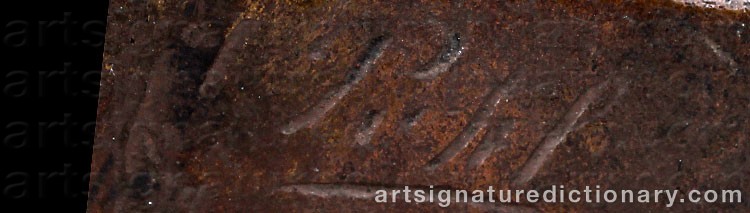 Authentic signature by Adolf Josef POHL on Sculpture artwork