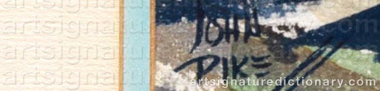 Authentic signature by John PIKE on  artwork