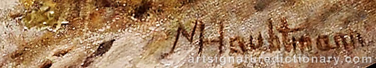 Authentic signature by Michael HAUPTMANN on  artwork