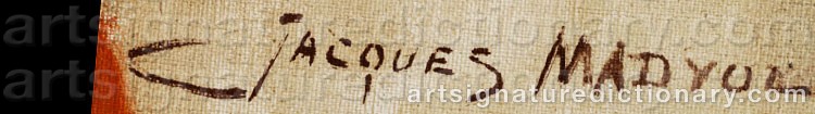 Authentic signature by Jacques MADIOL on  artwork