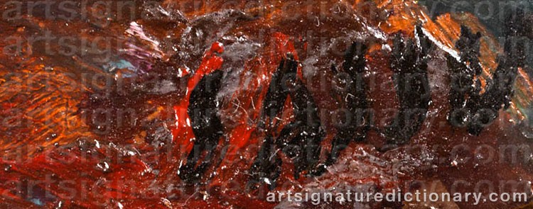 Authentic signature by Aligi SASSU on  artwork