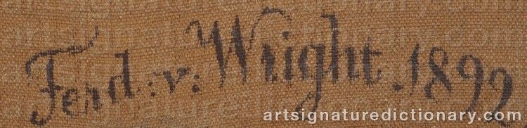 Signature by Ferdinand Von WRIGHT