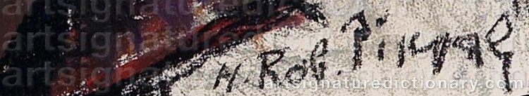 Authentic signature by Hans Robert PIPPAL on artwork