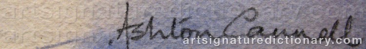 Authentic signature by Ashton CANNELL on  artwork