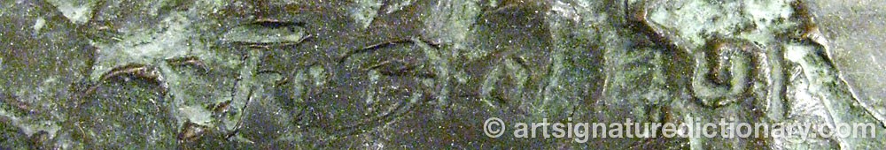 Authentic signature by Friedrich Moritz BROUDAUF on  artwork