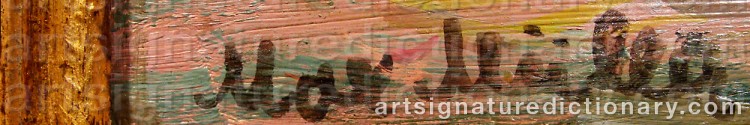 Authentic signature by Max MÜLLER on Painting/Watercolour artwork