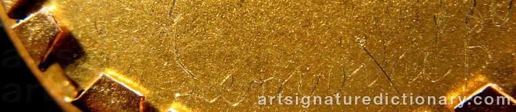 Authentic signature by Erik Vilhelm LE MOINE on artwork