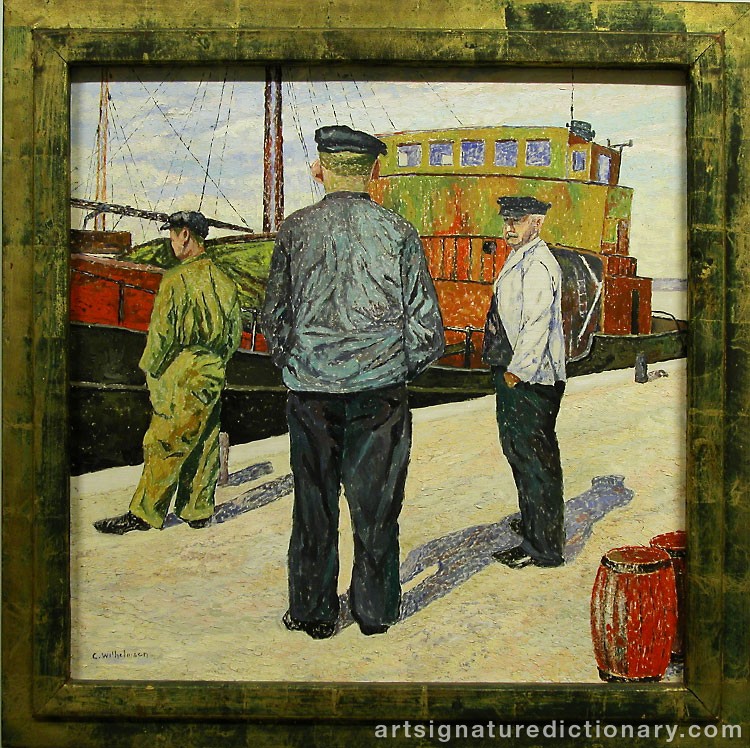 Close-up details showing Carl WILHELMSON signature forgery characteristics