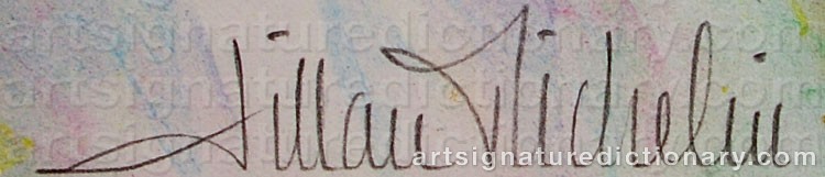 Authentic signature by Lillan MICHELIN on Painting/Watercolour artwork