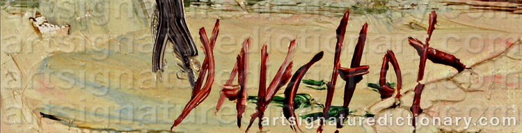 Authentic signature by Gabriel DAUCHOT on artwork